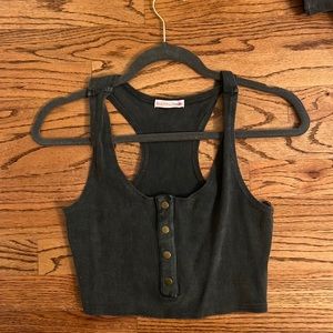 Dark grey crop tank